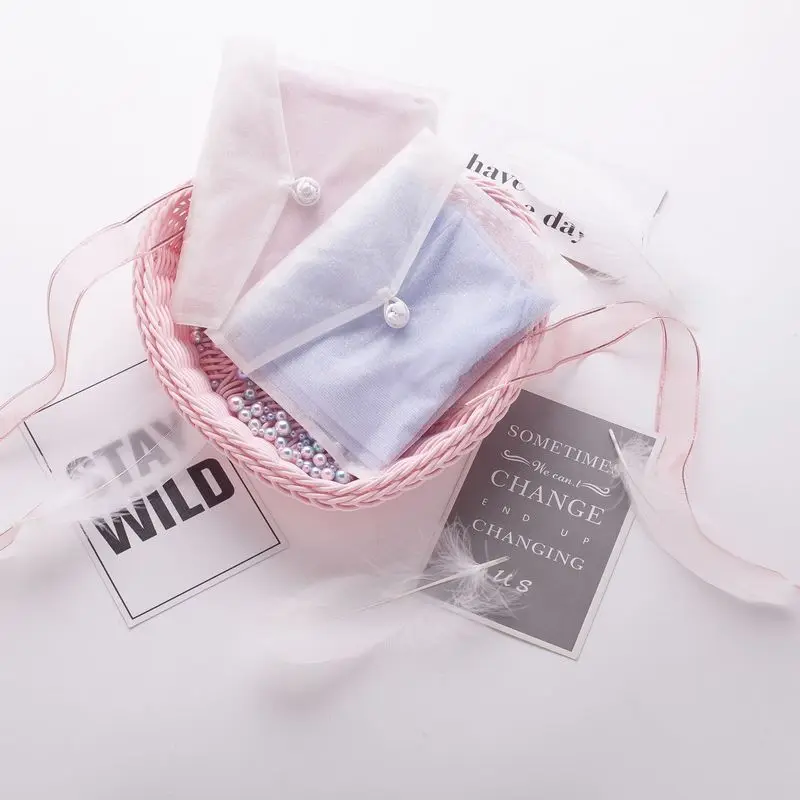 Custom Cheap white envelope pouch organza envelope pouch bag