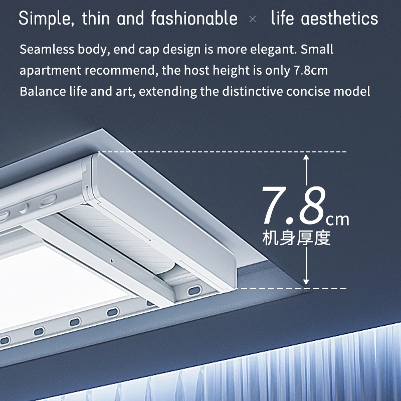 smart electric ceiling clothes drying clothe with Lighting automatic balcony home drying clothes rack 45KG