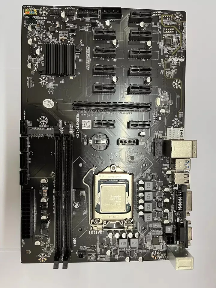 Wholesale New Version ATX 12GPU B250 LGA1151 Motherboard Supports DDR4 Memory with SSD M.2 PCIE 16X