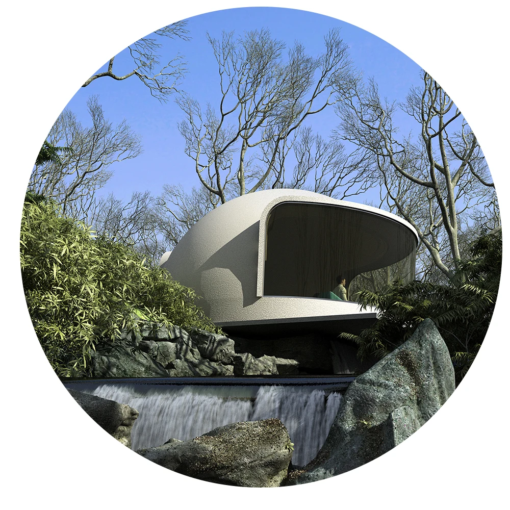 Prefabricated dome houses Casas domo prefabricadas Ecological building seaside villa Animation house