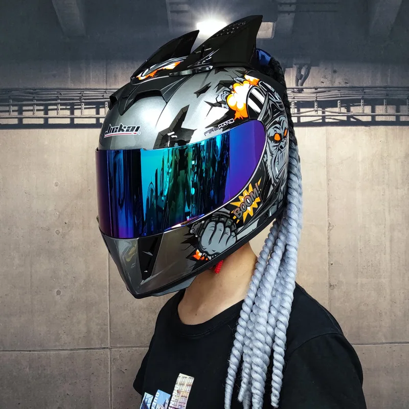 Wejump Personalized urban Full Face Helmet Motorcycle For Fashion Girl With Ponytails