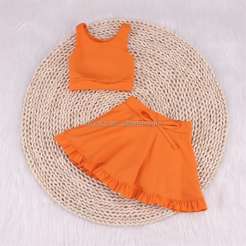 2024 New Gym Activewear  Skort Set  Underneath Kids Tennis Skirt Set Kids Tennis Dress