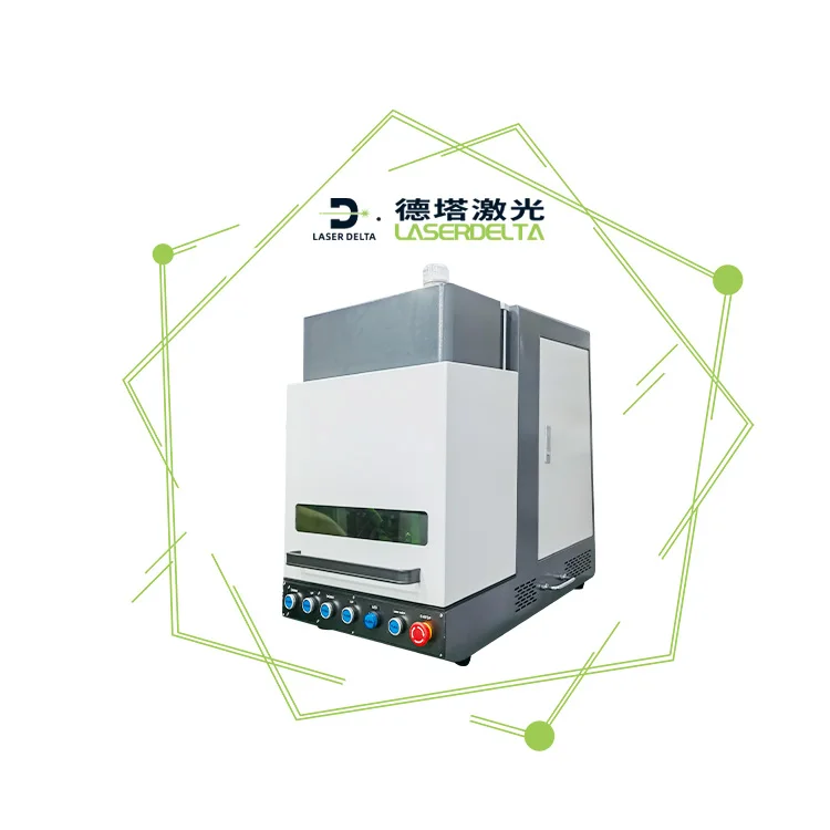fully enclosed date code marking desktop 60W 100W metal fiber laser marking machine