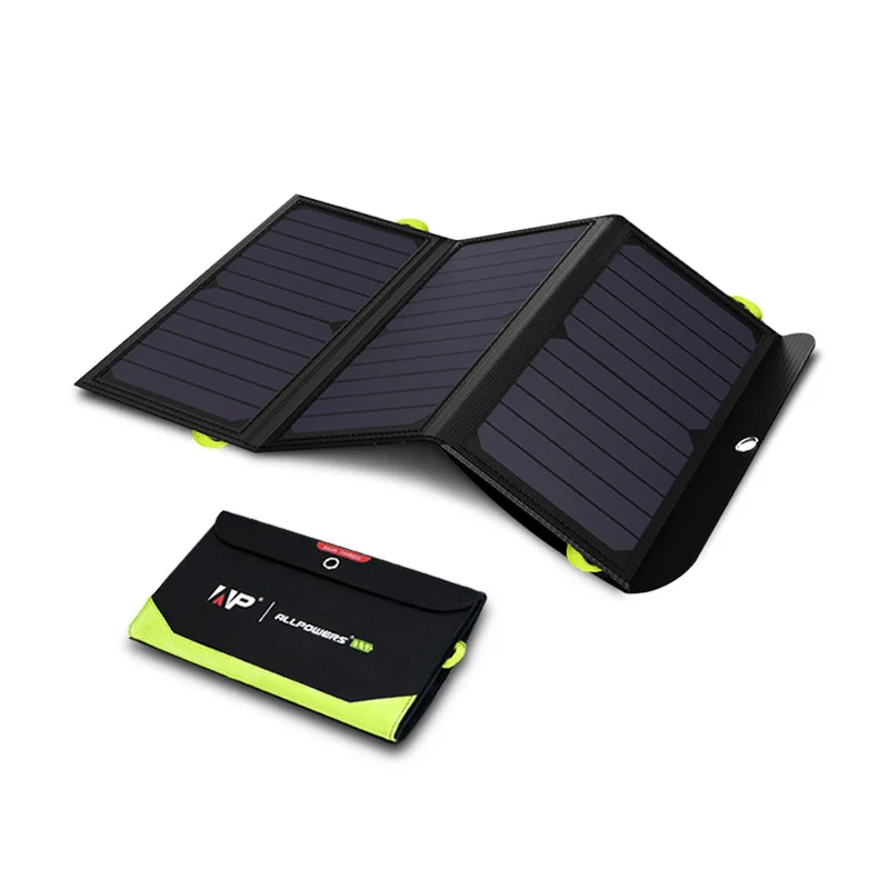 5V21W 10000mAh Powerbank Solar With Foldable Solar Panels Backup Solar Battery Cell Phone Charger