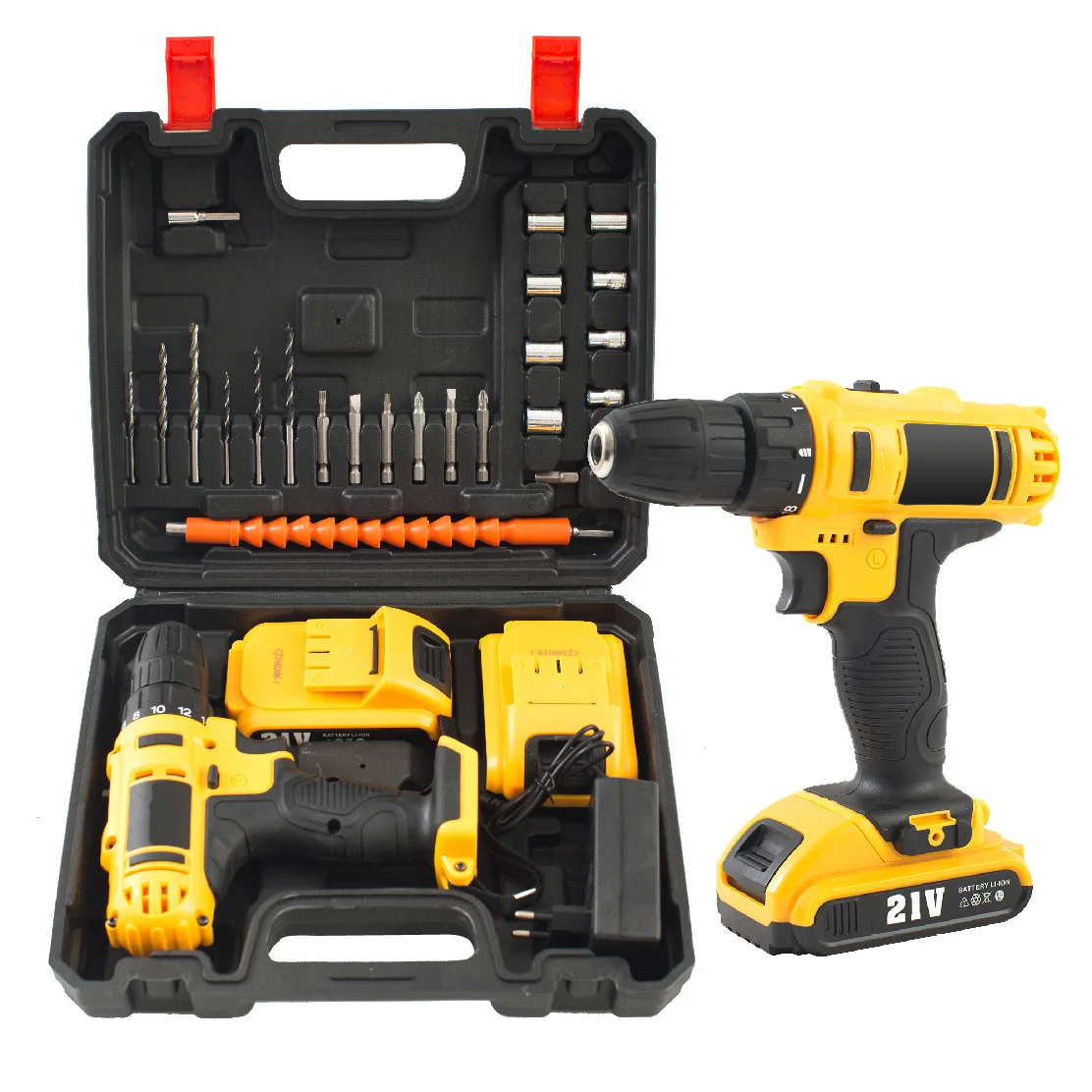21V electric screwdriver miniature rechargeable lithium ion battery cordless drill