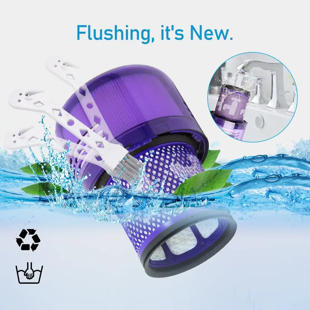 2 Pack V11 V15 Filter Replacement for V11 Absolute Animal Torque Drive Detect Extra Pro Plus Washable With Tigger Lock and Brush