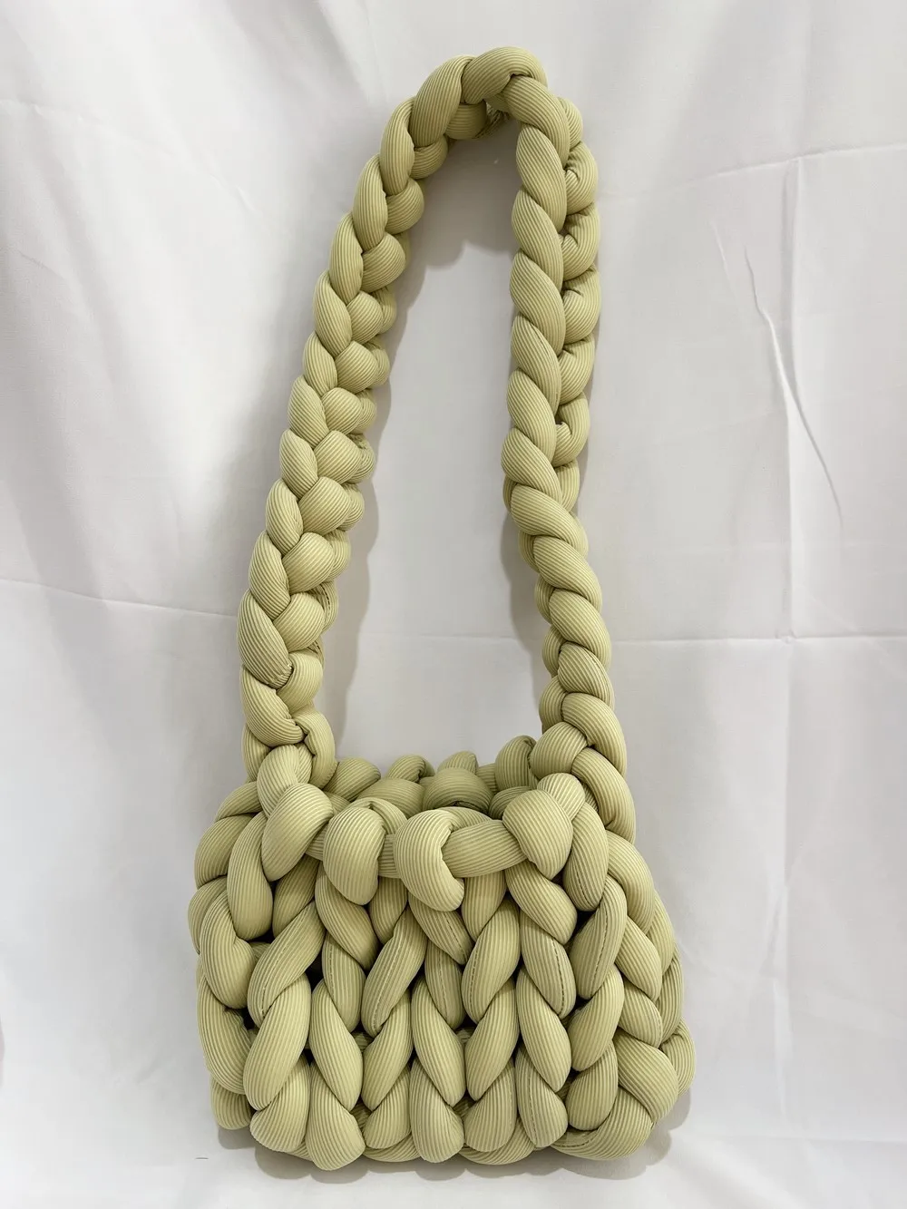 Wholesale Multi Color Handmade Crochet Messenger Bag Plush Knoting Braided Hand Bag