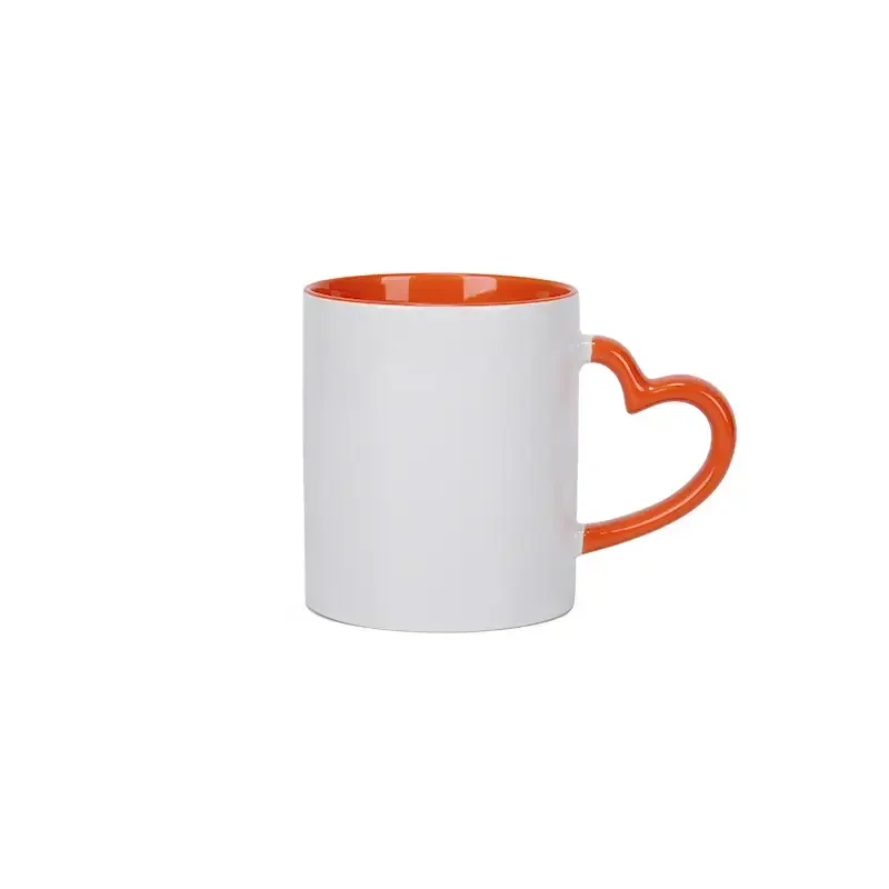 Hot Selling Custom DIY White Blanks Mug Juice Beer Coffee Cups Mug Cups 11oz  Heart Press Mugs Sublimation Ceramic