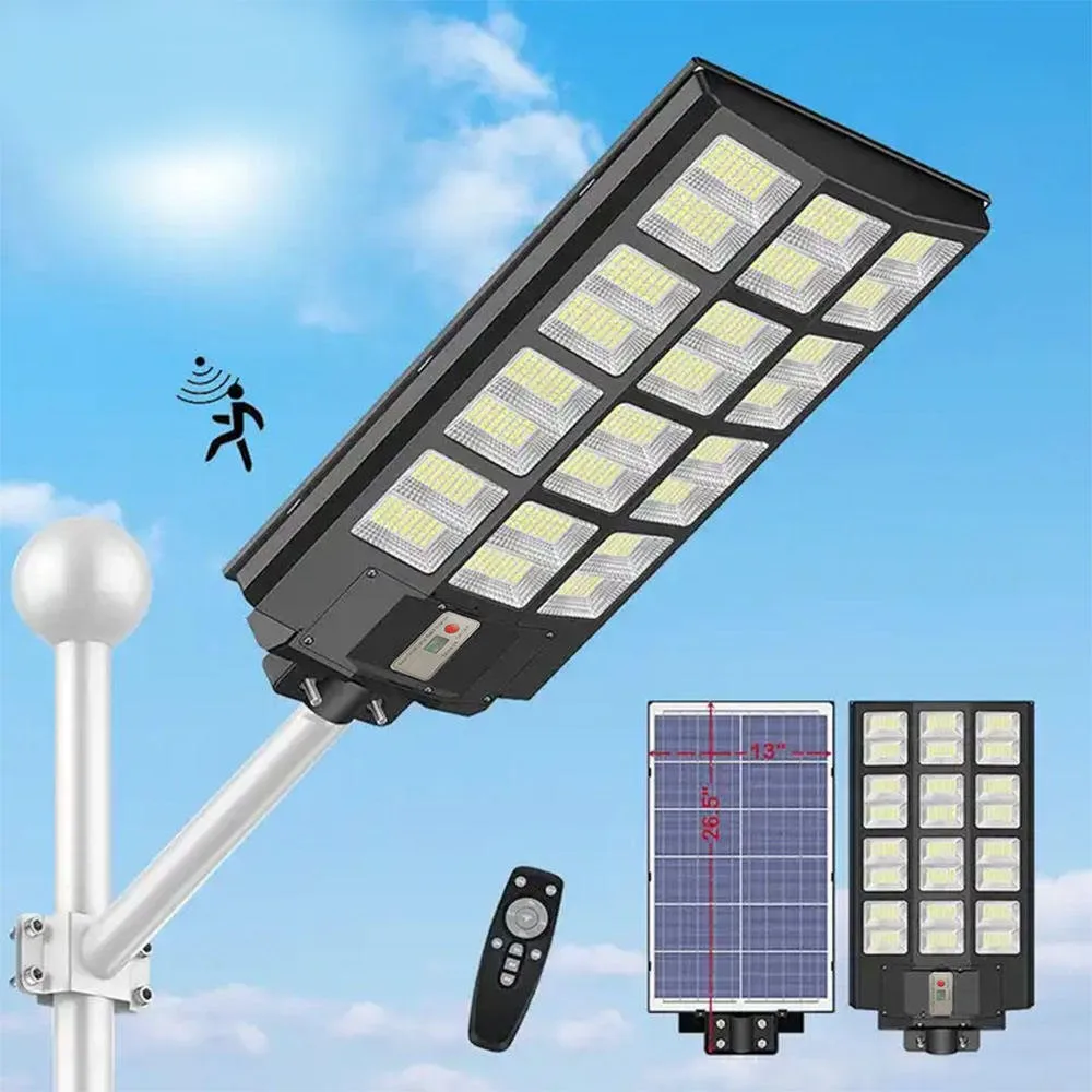 Новый Открытый водонепроницаемый Ip67 ABS 500w 1000w 1500w солнечные уличные фонари 5 модулей 300w
