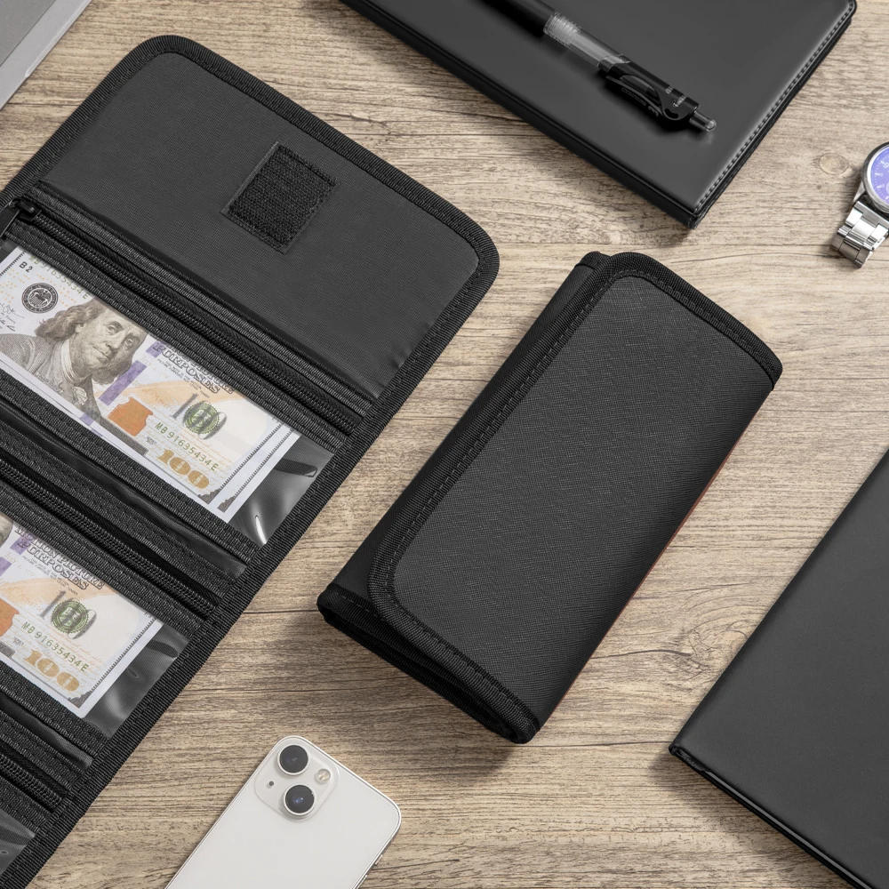Custom Cash Holder Multipack Pouch Budgeting Bill Organizer Envelope Wallet Clip Pouch 6 Zippered Pocket Roll Up Money Bag