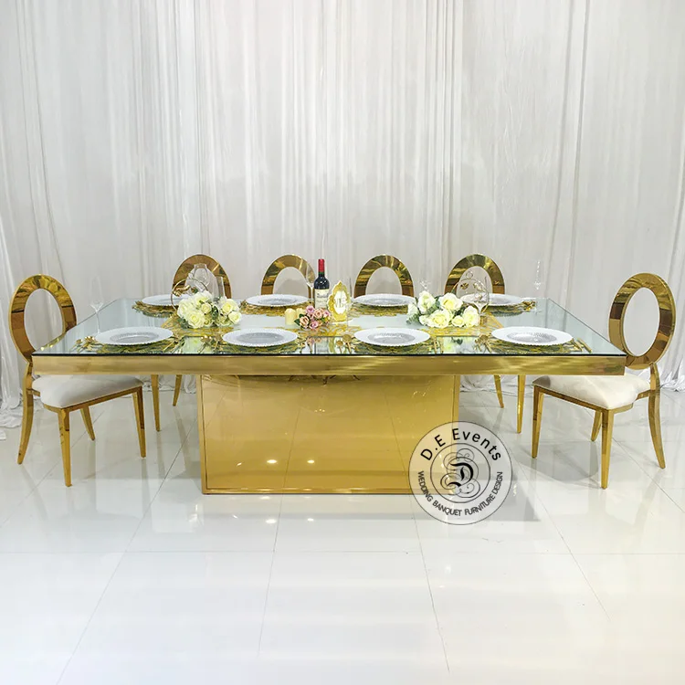 Sophisticated Stainless Steel Banquet Table for Wedding Reception and Dining
