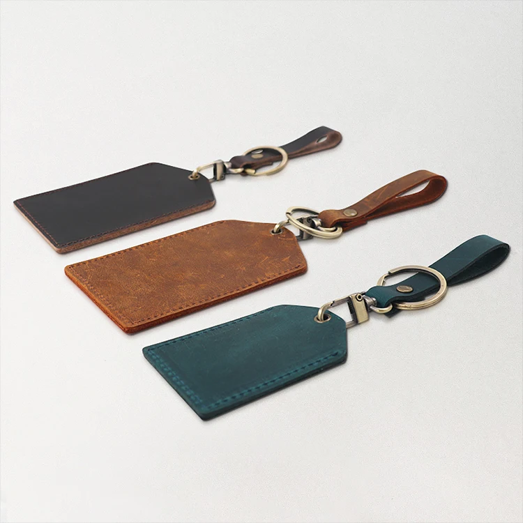 2023 detachable personalized custom logo genuine leather luggage tag