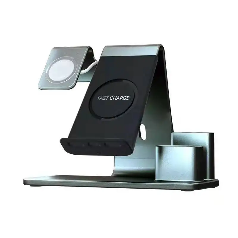 Unique 2020 Smart Watch Stand Wireless Charger N36 4 in 1Phone Charging Station with USB Port for watch earphones