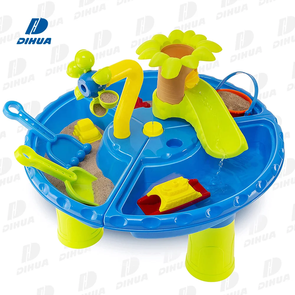 Sand and Water Activity Table for Kids Outdoor Summer Toys Sand and Water Table for Child Beach Play