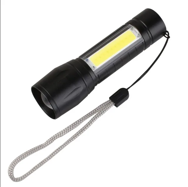 USB Перезаряжаемый Фонарик COB, фонарик с внутренней батареей, масштабируемый светодиодный тактический фонарик, высокий люмен для использования в помещении и на улице