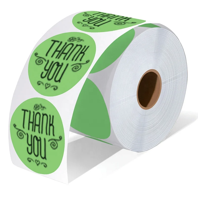 Professional custom printed color thermal stickers 2 * 2 inches 750PCS/roll circular label stickers