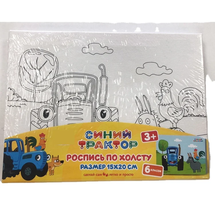 Top quality customize unicorn pattern handmade DIY coloring ecofriendly children canvas educational  oil painting best gift kit