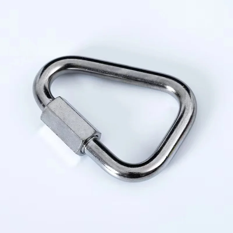 High quality M8 Screw Gate Mini Triangle 304 Stainless Steel Carabiner