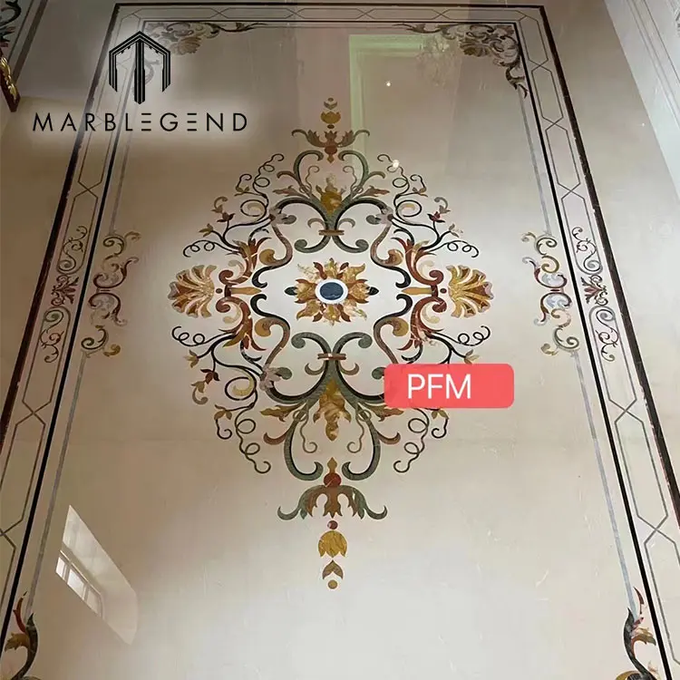 Custom Luxury Residential floor marble medallion tile lowes