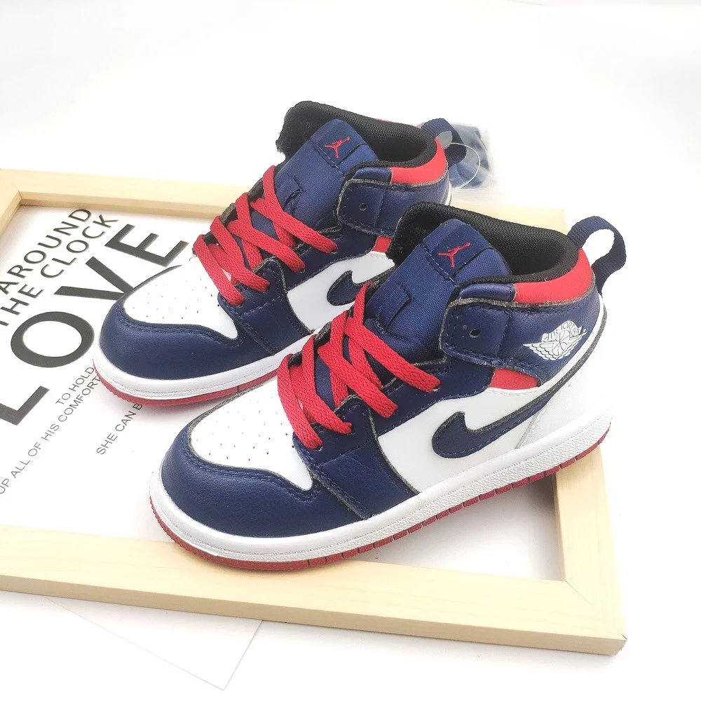 Высококачественные детские кроссовки для бега AJ1 высокие Nike Air Jordan 1