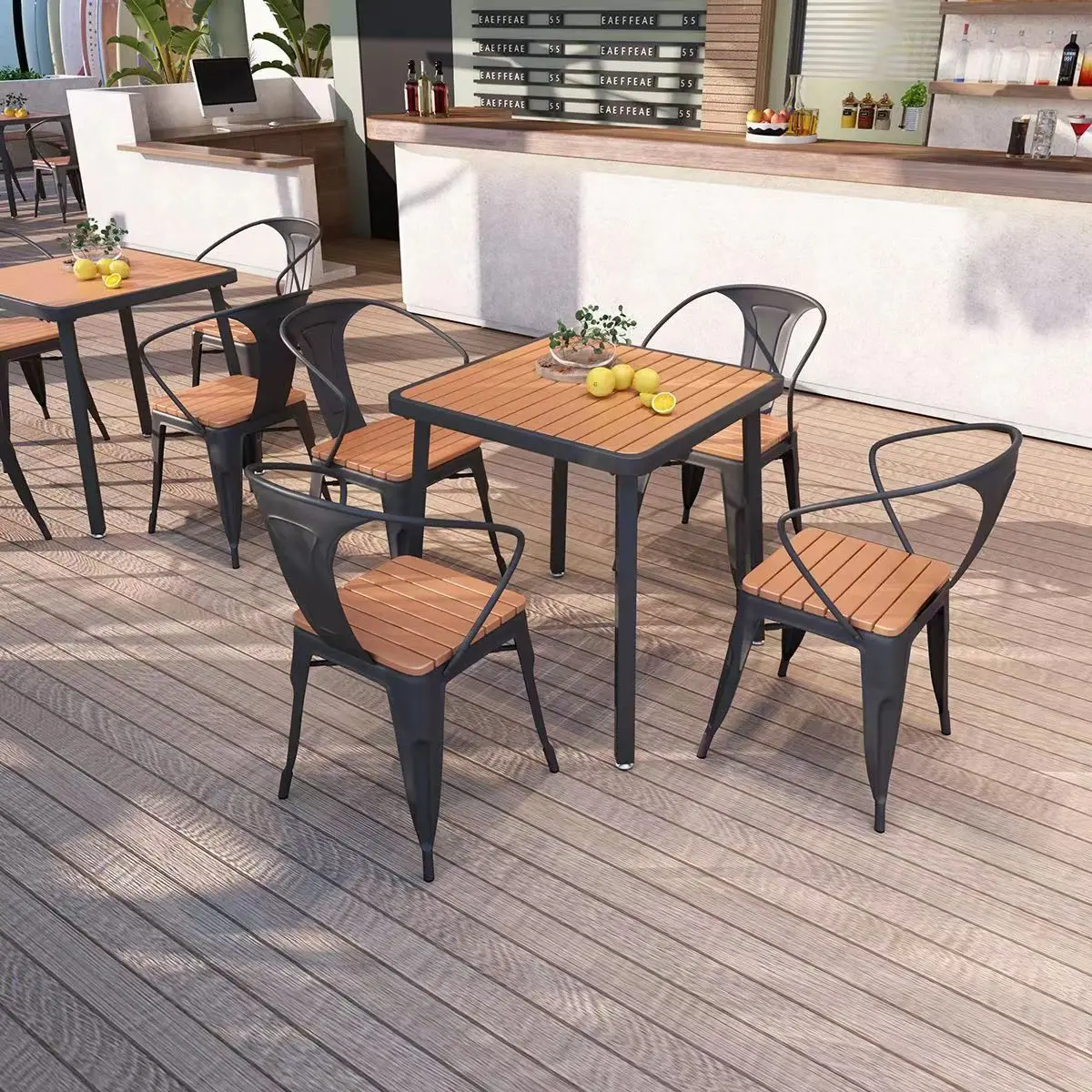 Modern Luxury Rectangle Dining Set Metal Table and Chair Set for Hotel or Hall for 2 4 6 People Dining Room Furniture