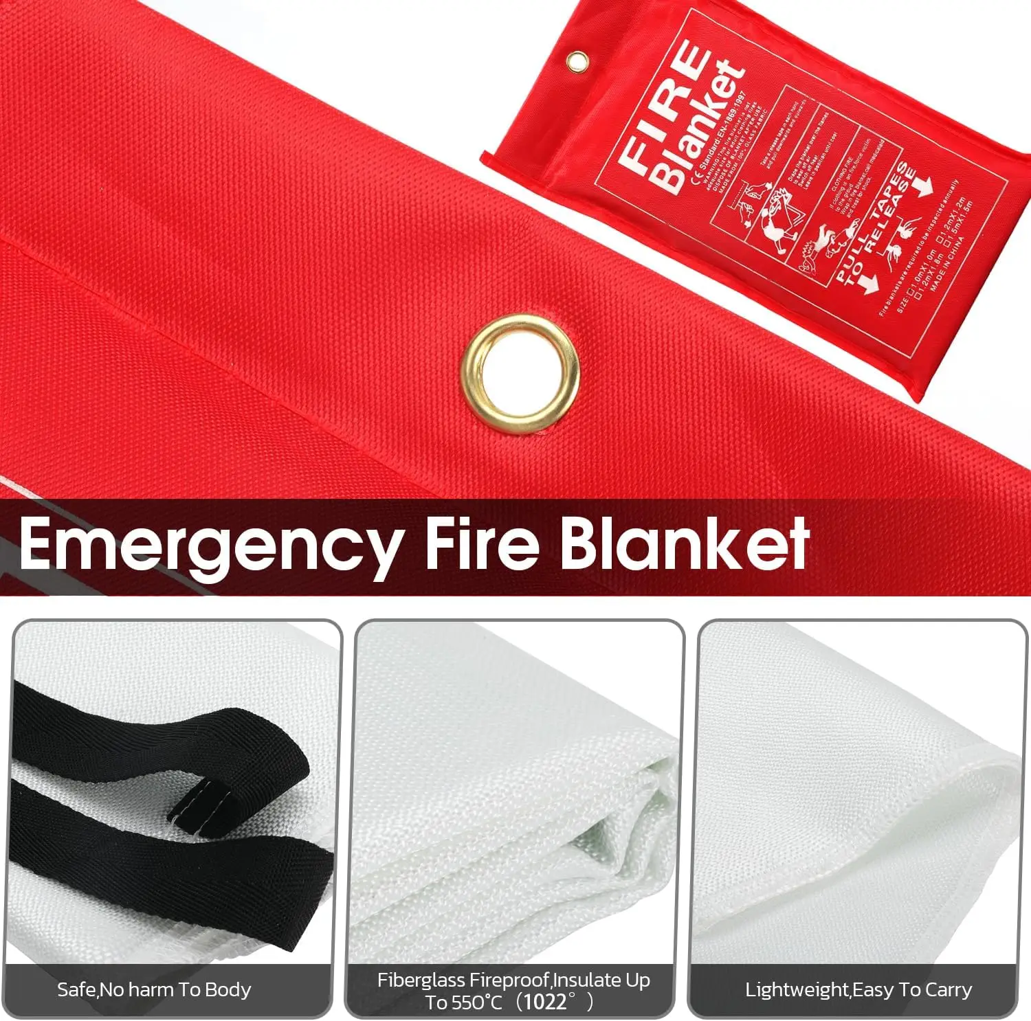 Professional Standard Emergency Fire Retardant Protection Heat Insulation Fiberglass Kitchen Fire Protection Blanket