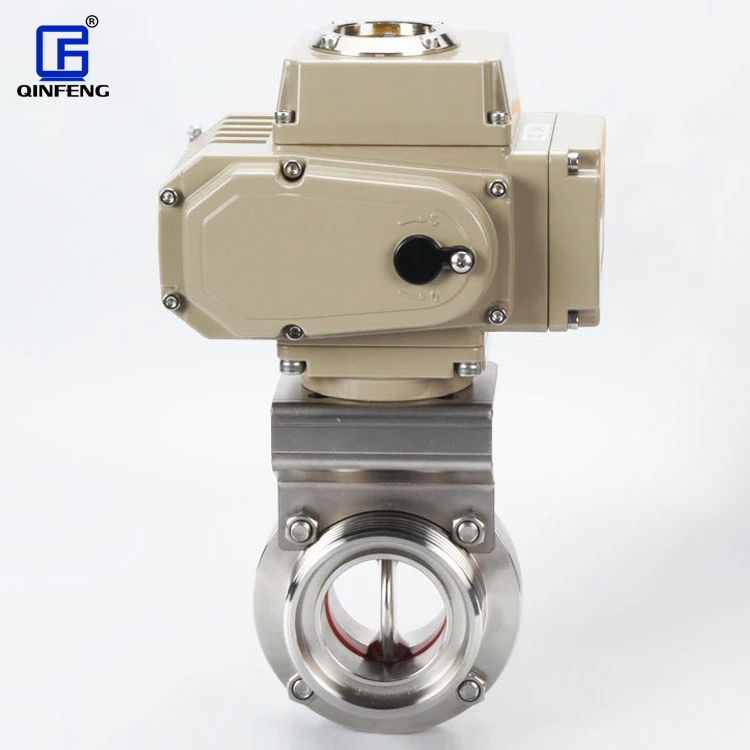 QINFENG нержавеющая сталь CF8 Cf8m 304/316L резьбовой санитарный Электрический привод Дроссельный клапан для очистки воды