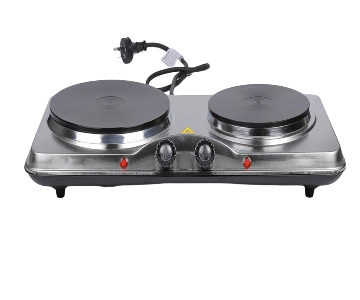 Бытовая распродажа двойная горелка на столешнице с чугунным нагревом электрическая плита для домашнего приготовления