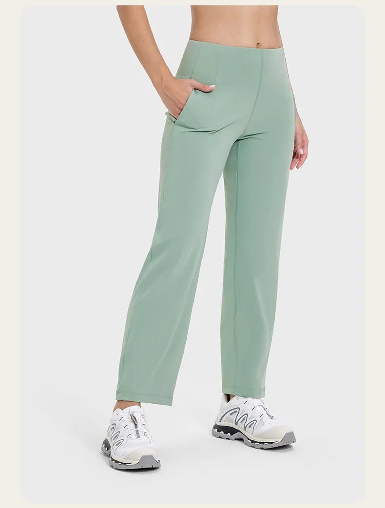 summer Outdoor cool feeling Hide Waist Band Straight Wide Leg Nylon Breathable Tennis Sports Pants with Pocket