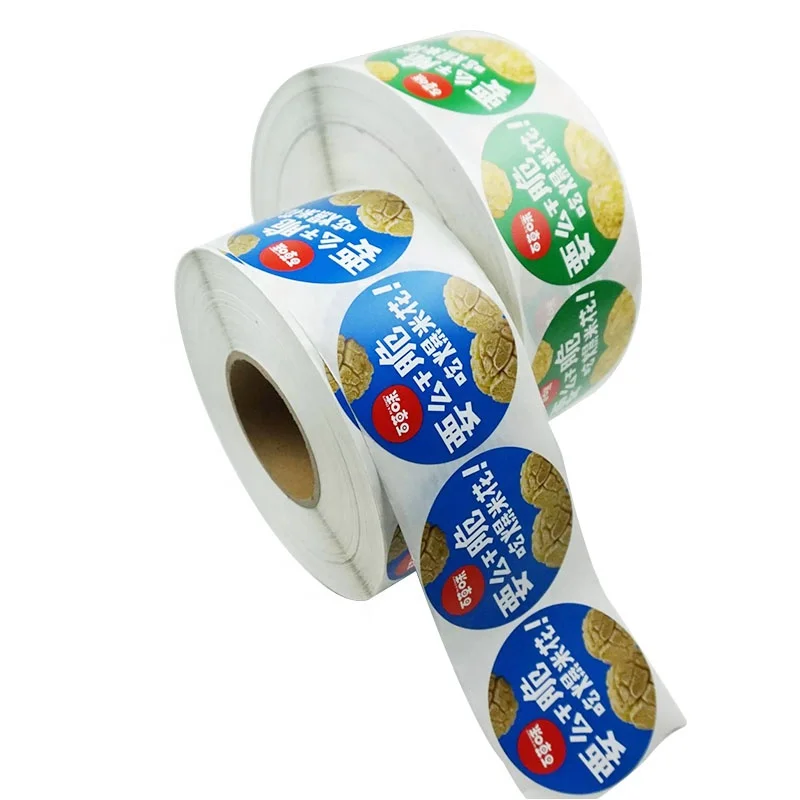 Custom Printing Waterproof Labels Adhesive Popcorn Packaging Labels Canned Food Jar Sticker Roll