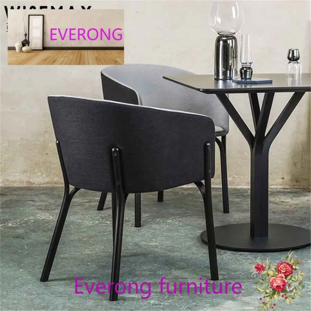 EV FURNITURE Restaurant dining room wooden armchair leather fabric upholstery comfortable dining chair