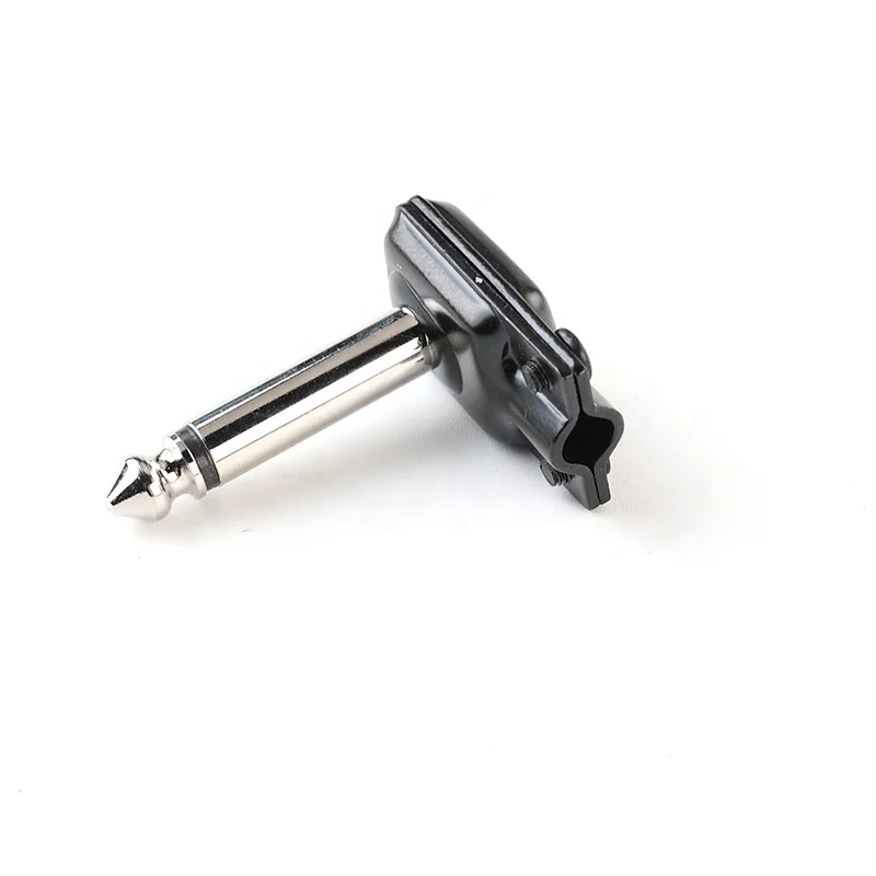 New Design 6.35mm 1/4 mono electrophoretic black covers insulating paper inside right angle plug soldering guitar connector