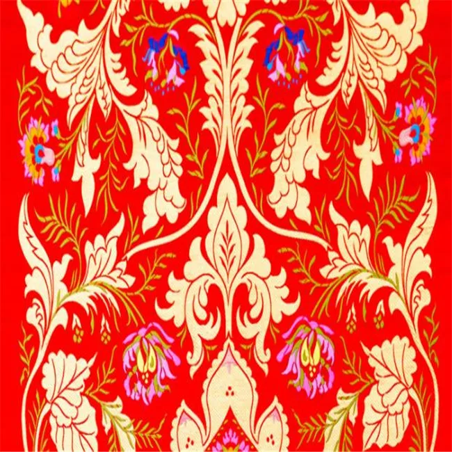 Discount Price Chinese Tibetan Style Brocade Pattern Luxury Gorgeous Design Jacquard Polyester Fabric for Apparel