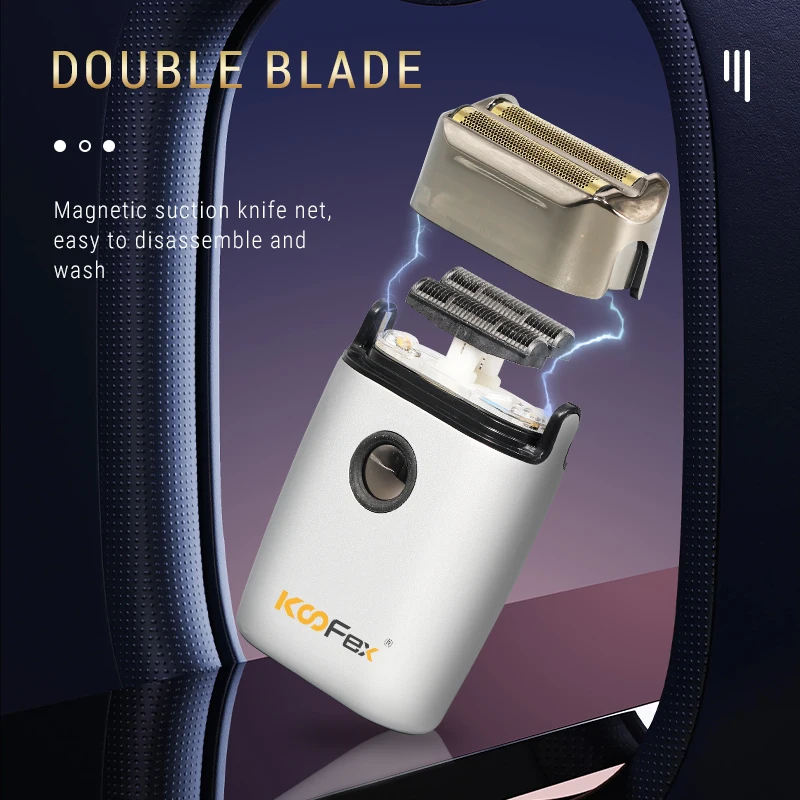Koofex Горячая Usb перезаряжаемая ультрафиолетовая лампа 8500 об/мин высокоскоростная бритва с двойным лезвием для стрижки волос