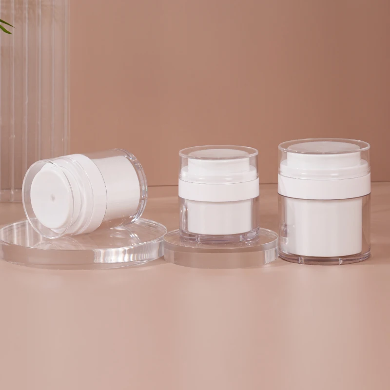 Custom 15g 30g 50g 100g Packaging Container Baby Cream jar PP Plastic Airless Cream Jar With Lids