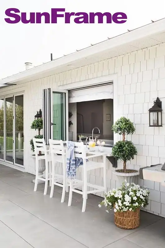 YongliSunFrame Modern Design Bi-Fold Aluminum Window Hanging Curtain NFRC/AAMA/AS2047 Certified Stainless Steel Magnetic Villas