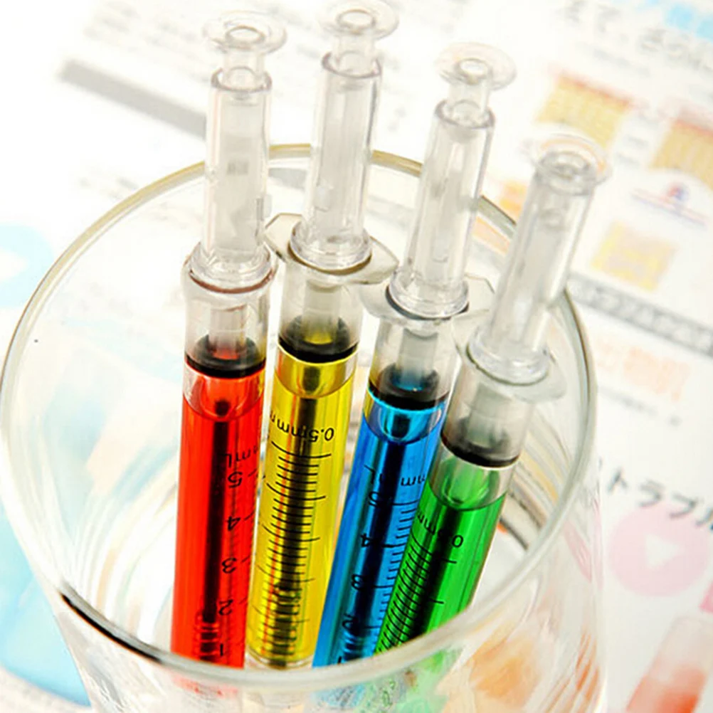 New Design Custom Children Novelty Liquid Syringe Pen Injection Plastic Ballpoint Pen