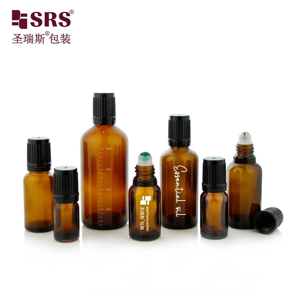 New product children proof glass amber green blue clear  roller on bottle 5ml 10ml 15ml 20ml 30ml 50ml 100ml