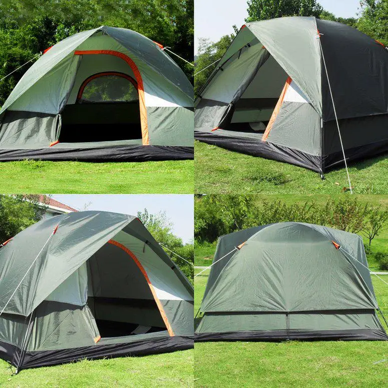 
Tent waterproof camping hiking polyester oxford cloth dual layers tent 4 people TC 