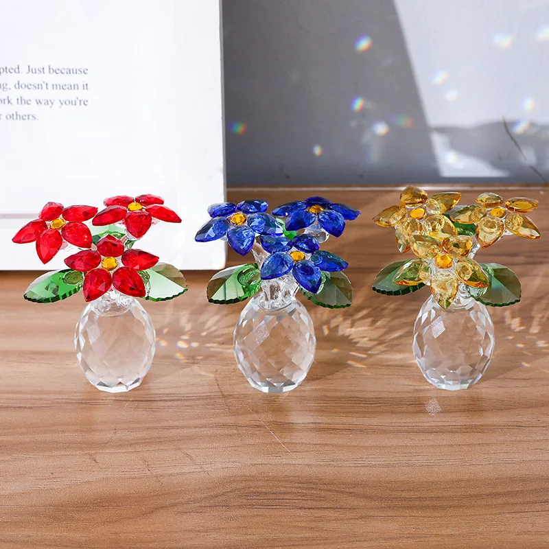 2024 Creative Gift Christmas Flower decoration Small vase Living room decoration modern home decor K9 crystal new product ideas