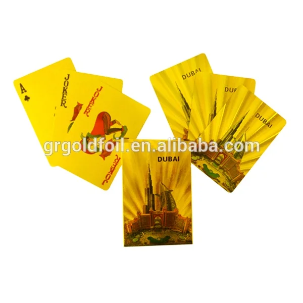 Hot sale Dubai playing cards, 24k gold embossing custom playing cards