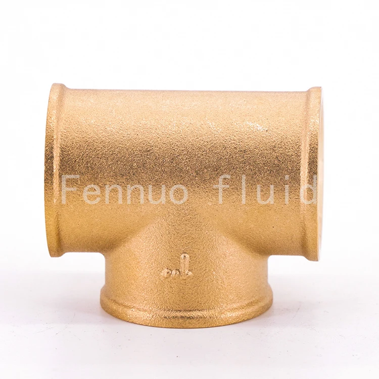 OEM 3 Way Tee Plumbing Fitting Sanitary Water Forged Brass Plumbing Threaded Pipe Fittings For Pump Valve
