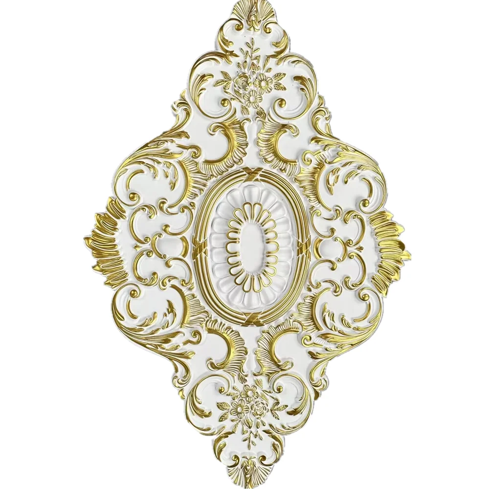 Wholesale New 3D Artistic PU Ceiling Medallion Tiles Panel for Home Lightweight Decoration