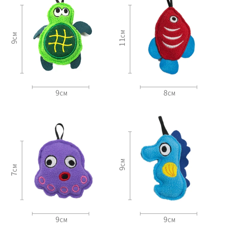 
OEM factory cute sea animals cat toy with organic catnip 