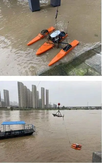 Trimaran Floating Ship ADCP Survey Boat Platform Available For Riverray Riverpro 600khz 1200khz Equipment