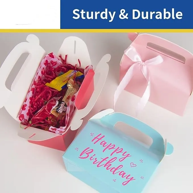 Candy Box, Gable Paper Gift Boxes with Handles for Barbie Party and Love Decoration Supplies