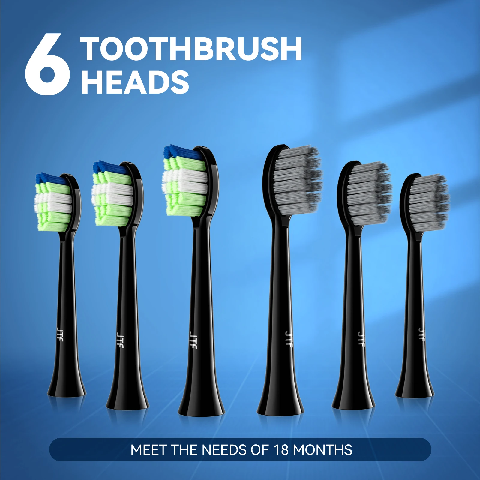 JTF powered wireless rechargeable black color electric toothbrush