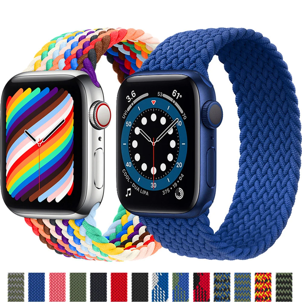 Hot Braided Loop For Apple Watch Band Se 65 40mm 44mm Pride Elastic Bracelets Straps on Smart Series 4321 38mm 42mm Accessories
