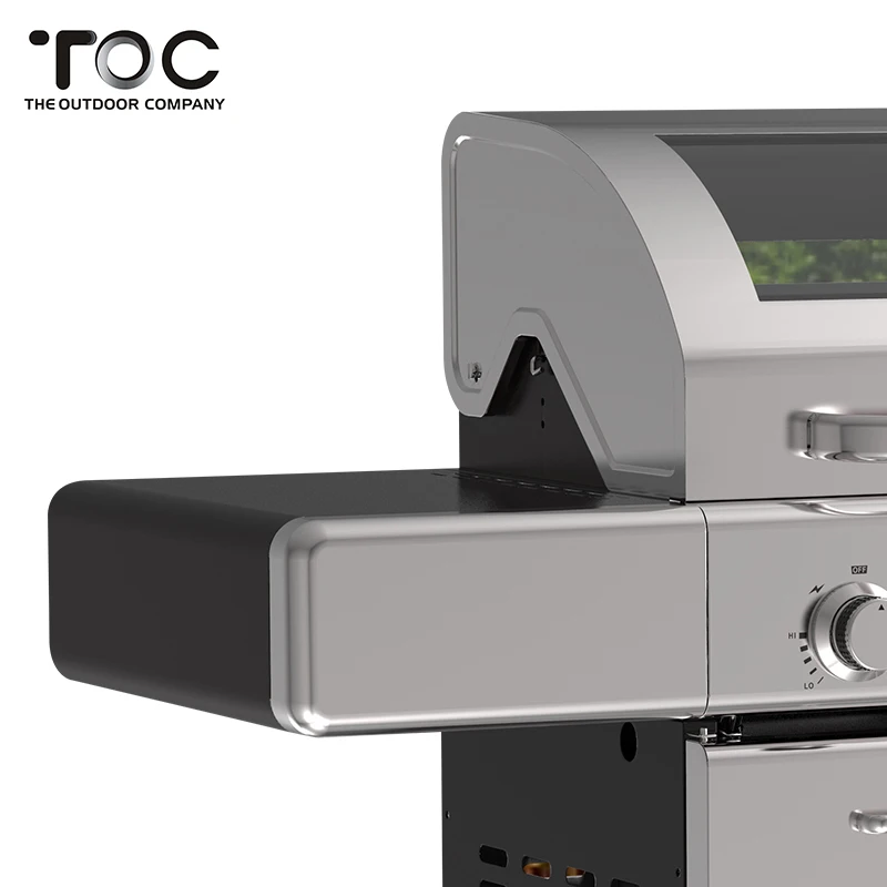 Outdoor Kitchen Stainless Steel High Temp Glass Burner Patio Barbecue Grill BBQ Gas Grill