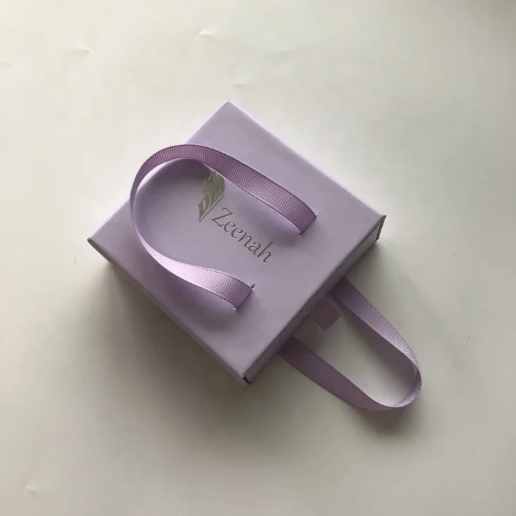 Trending new Purple Bow Ribbon Printed Paper Jewelry Packaging Boxes